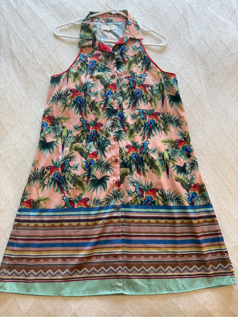 Anthropologie Dream Daily Henga Parrot Tropical Shift Dress - Size Large